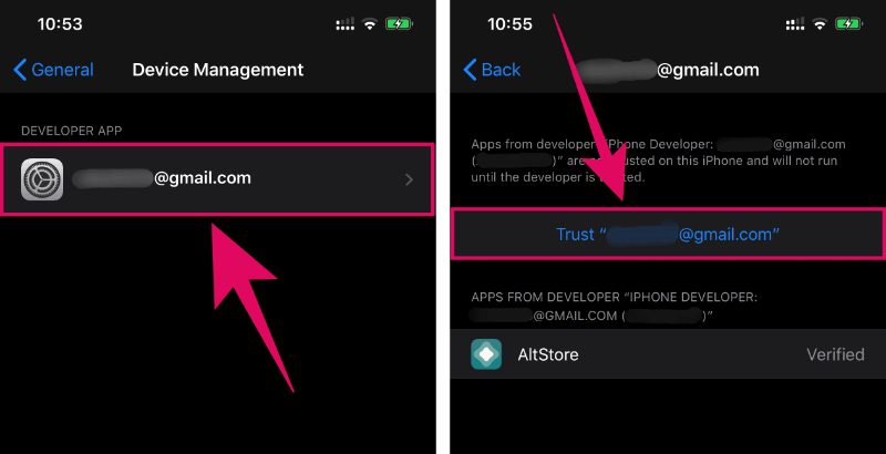 AddDeveloperastrustedoniPhone Developer trusted